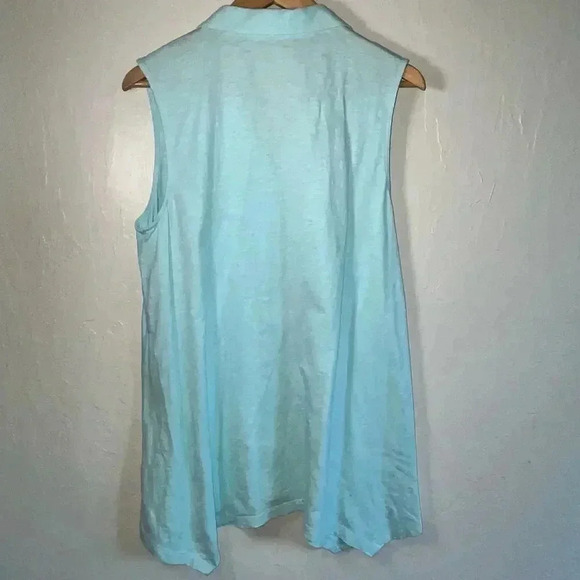 Soft Surroundings Danielle Turquoise Sleeveless Mismatch Button Tank Top Large - Picture 3 of 6